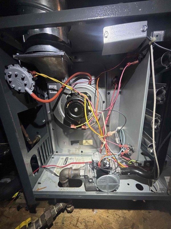 Completed comprehensive tune-up service on 2020 residential split system air conditioning unit. Performed full system inspection of outdoor condenser unit and indoor furnace/air handler assembly, verified all mechanical and electrical components operating within manufacturer specifications. Inspected refrigerant lines, blower motor assembly, burner components, gas valve, and all wiring connections; confirmed proper airflow through condenser coils and indoor unit with no restrictions or blockages detected.