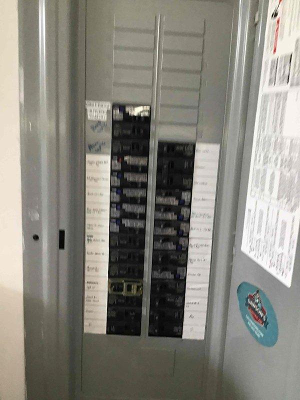 Completed comprehensive 32-point electrical system evaluation including inspection and maintenance of interior main electrical panel and exterior A/C breaker panel. Performed torque verification and connection inspection on all circuit breakers in both panels. Conducted GFCI/shock protection testing on all applicable outlets and breakers to verify proper ground fault protection. Tested all AFCI/fire protection breakers to ensure proper arc fault detection functionality. Performed smoke and CO detector maintenance including battery replacement and operational testing of all units. Replaced customer-supplied light bulbs in fixtures up to 12 feet and cleaned ceiling fans up to 12 feet. Both electrical panels showed proper labeling with A/C circuits clearly identified, all breakers operating within specifications, and no visible signs of corrosion, overheating, or loose connections detected.