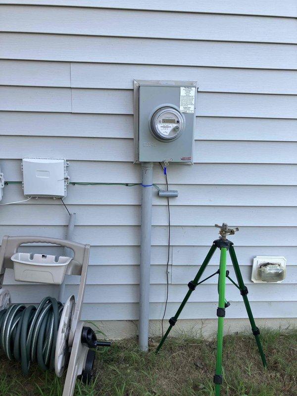 Conducted site assessment for prospective hot tub electrical installation at 2024 construction residential property. Evaluated existing electrical service panel capacity, meter location, and optimal routing path for future 240V dedicated circuit from main panel to proposed hot tub location. Documented current electrical infrastructure including service entrance equipment and available breaker space to provide accurate installation estimate for new hot tub wiring when unit is delivered and positioned.