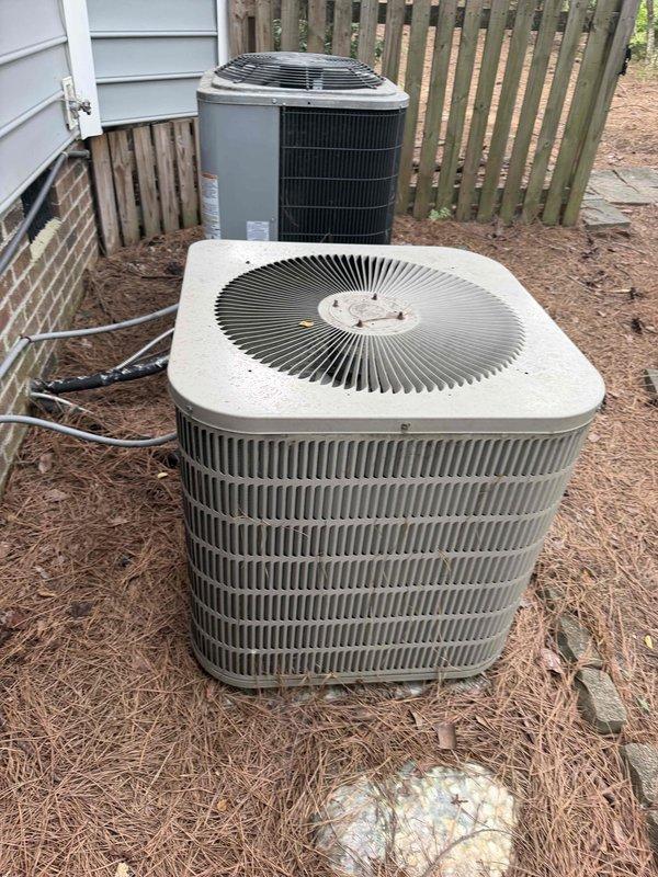 Conducted sales consultation for replacement of downstairs HVAC system. Assessed existing outdoor condensing units and electrical panel configuration, documented current dual-zone setup with separate upstairs and downstairs air conditioning circuits, and photographed equipment for proposal preparation. Customer requested competitive pricing to compare with previously obtained quotes from other contractors.