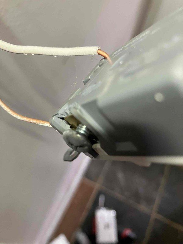 Responded to kitchen light switch malfunction in 2004 home where breaker had already been verified as functional. Diagnosed faulty switch wiring connections, repaired loose wire terminals, and restored proper electrical continuity to kitchen lighting circuit.