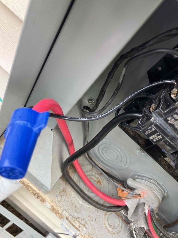 Installed dedicated electrical circuit for new HVAC system using appropriate gauge wiring routed through exposed framing to equipment location. Completed all electrical connections at unit with proper wire terminations and verified system readiness for HVAC startup.