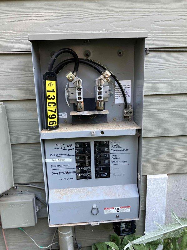 Completed installation of a new 200-amp meter combination panel with sealed enclosure and copper bus bar. Installed complete grounding system per code requirements, including two ground rods for main grounding and gas line bonding. Replaced all circuit breakers with new connections and properly labeled circuits for dehumidifier, sump pump, multiple A/C units, motors, sub panels, main oven, and surge protection. Coordinated utility disconnect and reconnect services with power company. Obtained necessary permits and scheduled inspections with local jurisdiction. All electrical connections tested and verified for proper operation upon completion.