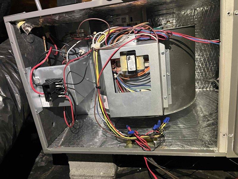 Completed comprehensive preventive maintenance on two HVAC systems (2024 and 2014 installations). Performed 80-point inspection on both units, including thorough cleaning of outdoor coils and burner assemblies. Verified and adjusted gas pressures to manufacturer specifications, inspected all electrical components and wiring connections within control cabinets, and conducted complete safety checks on both heating and cooling systems. All transformers, contactors, and control devices found operating within normal parameters. Systems tested and confirmed operational.