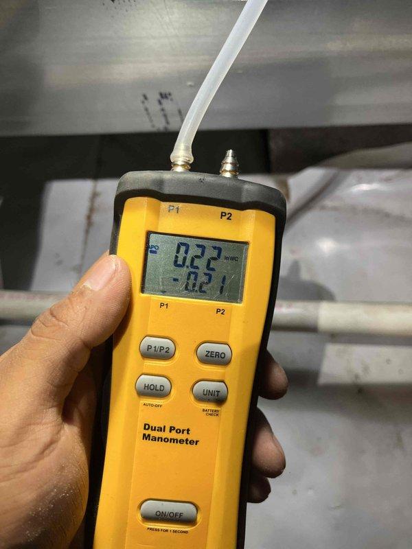 Completed preventive maintenance on recently installed downstairs HVAC unit, performing comprehensive 80-point inspection covering all heating and cooling components. Cleaned outdoor coils and burner assembly, tested and verified proper gas pressures, and conducted thorough electrical diagnostics including capacitor testing and system voltage verification. All safety controls inspected and confirmed operational, with pressure readings documented at 0.22 inWC and -0.24 inWC during combustion analysis. System operating within manufacturer specifications with no deficiencies noted.