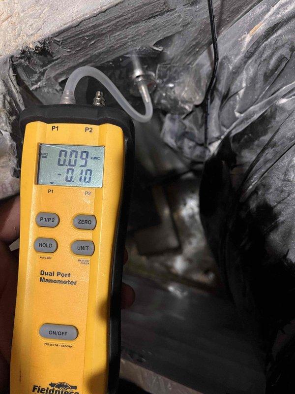 Completed comprehensive heating and air maintenance including 80-point inspection on Carrier air handler system located in attic space. Performed outdoor coil cleaning, burner cleaning, and adjusted gas pressures to manufacturer specifications. Verified proper operation of humidifier accessory and all ductwork connections. Conducted complete safety inspection of all system components. Measured and documented system pressures using digital manometer, confirming all readings within normal operating parameters. All equipment found operating safely and efficiently upon completion of maintenance service.