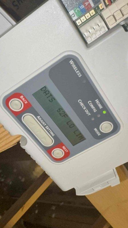 Responded to a follow-up no cooling complaint on residential HVAC system. Inspected and evaluated thermostat operation and wireless control module functionality, verifying temperature settings and system communication. Documented equipment conditions with diagnostic readings showing proper interface connectivity between indoor/outdoor monitoring components.