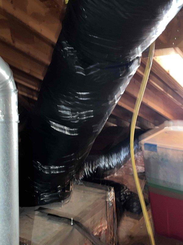 Completed comprehensive care plan maintenance on both upstairs and downstairs HVAC systems installed in attic space. Performed 80-point inspection on each unit, cleaned outdoor coils, cleaned burners, adjusted gas pressures to manufacturer specifications, and conducted full safety inspections. All systems operating within normal parameters with proper airflow, refrigerant lines secured, and ductwork connections verified.