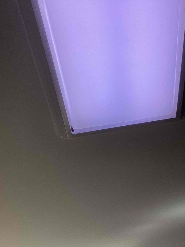 Replaced damaged kitchen light fixture cover in 1991 home after original cover sustained a broken corner during cleaning. Installed new flush-mount ceiling fixture at standard 8-9 foot ceiling height in indoor kitchen area, ensuring proper electrical connections and secure mounting to existing junction box.