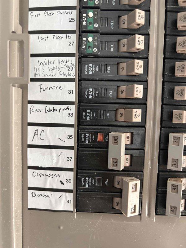 Responded to no cooling call on dual zone system installed in 2021. Upon arrival, confirmed complete loss of cooling to both zones. Inspected electrical panel and found A/C circuit breaker tripped. Reset breaker and verified system power restoration with multimeter reading 43.18 volts at condensing unit. System restored to normal operation with both zones cooling properly.