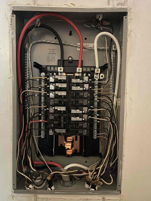 Responded to electrical emergency involving melted outlet receptacle, cover plate, and wiring located above fireplace. Upon arrival, confirmed homeowner had de-energized the affected circuit at the breaker panel for safety. Conducted thorough inspection of the damaged outlet and determined the failure was caused by poor wire termination leading to excessive resistance and heat buildup at the connection points. Removed and replaced the compromised outlet receptacle, all damaged wiring back to the junction box, and the melted cover plate with new components meeting current NEC standards. Verified proper wire gauge, made secure terminations using appropriate torque specifications, and tested the circuit under load to ensure safe operation. Re-energized the circuit and confirmed full functionality with no temperature anomalies detected.