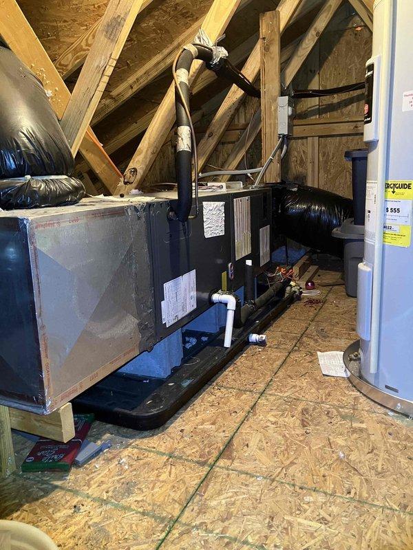 Completed comprehensive preventive maintenance on 2017 HVAC system including full 80-point inspection of heating and cooling components. Performed outdoor coil cleaning, burner cleaning, gas pressure verification and adjustment, and thorough safety inspections. Electrical measurements confirmed proper amperage draw at 16.2 amps, and all attic-mounted equipment including air handler and associated ductwork verified operational and secure.