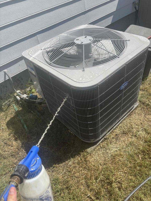 Completed comprehensive preventive maintenance on two HVAC systems including mini split unit above garage. Performed 80-point inspection on each unit, cleaned outdoor condenser coils with coil cleaner, cleaned burners, verified and adjusted gas pressures to manufacturer specifications, and conducted complete safety inspections on all equipment. All systems operating within normal parameters upon completion.