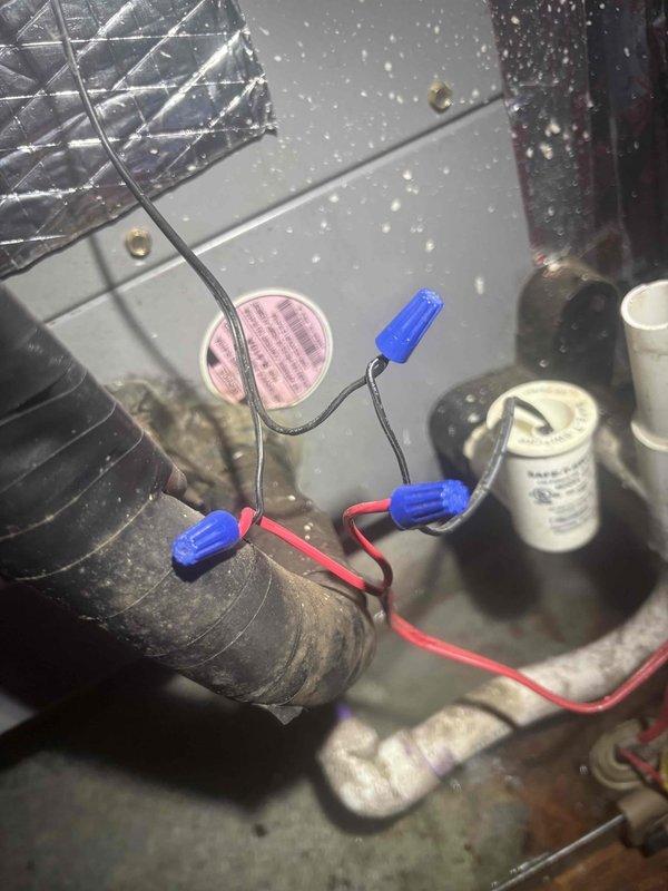 Responded to upstairs unit with weak airflow and insufficient cooling. Upon inspection, tested and diagnosed failed dual capacitor causing compressor and fan motor performance issues. Replaced defective dual capacitor with new unit, verified proper electrical connections, and tested system operation to confirm adequate airflow and cooling restoration.