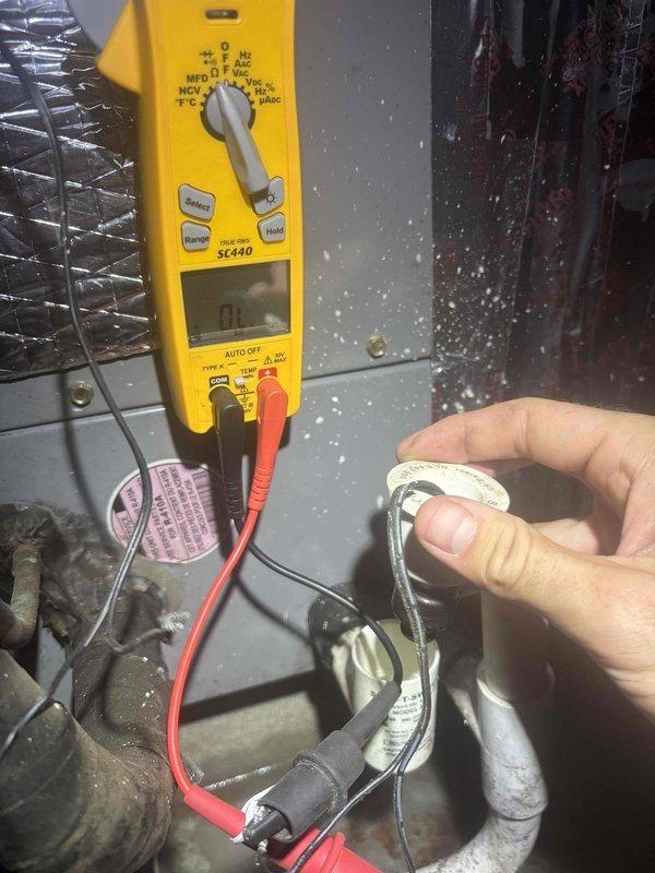 Responded to upstairs unit with weak airflow and insufficient cooling. Upon inspection, tested and diagnosed failed dual capacitor causing compressor and fan motor performance issues. Replaced defective dual capacitor with new unit, verified proper electrical connections, and tested system operation to confirm adequate airflow and cooling restoration.