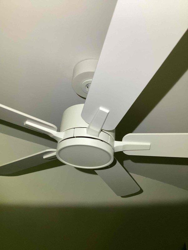 Responded to service call for non-functioning ceiling fan following customer installation and exterior GFCI outlet displaying continuous red blinking light. Inspected ceiling fan wiring connections and corrected improper installation, ensuring proper neutral, hot, and ground wire terminations at fixture and switch location. Tested fan operation across all speed settings and verified light functionality. Addressed exterior GFCI outlet issue by identifying ground fault condition causing persistent trip state. Inspected electrical panel for any related circuit issues, verified proper breaker operation, and traced affected circuit. Reset GFCI receptacle after resolving fault condition and confirmed normal operation with solid indicator light. All systems tested and restored to proper working condition.