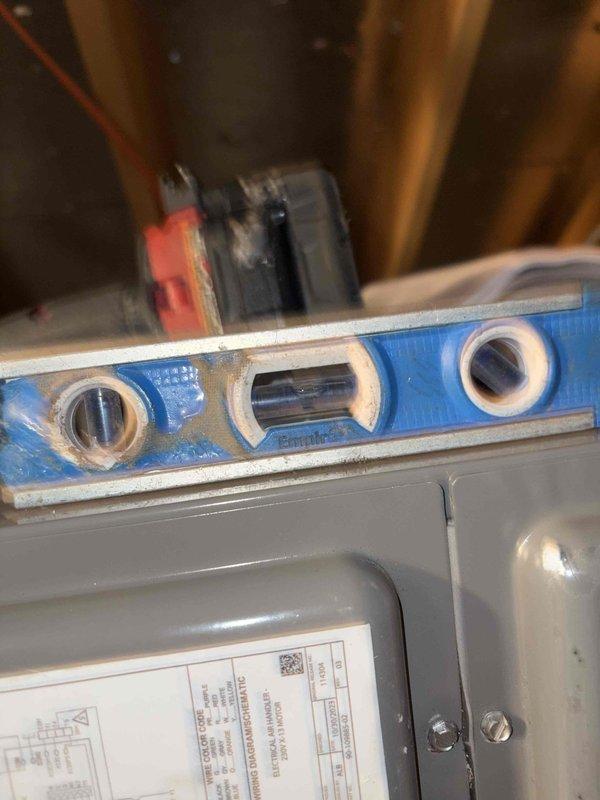 Completed full HVAC system installation including removal of existing equipment and installation of new Rheem 2.5-ton Endeavor Line heat pump (Model RP14AY30AJ2NA, 14.3 SEER2, R-454B refrigerant, 2-stage) with matching Rheem 3-ton multipoise air handler (Model RH2TY3617STANNJ) featuring constant torque motor and N-coil configuration. Integrated Tutco 5kW heat kit without breaker for supplemental heating capacity. 

Installed new outdoor condenser pad and leveled unit to manufacturer specifications. Mounted indoor air handler in conditioned space with proper clearances and secured all mounting hardware. Added emergency drain pan with float switch protection to prevent water damage from condensate overflow. Completed all refrigerant line connections using R-454B refrigerant per EPA regulations and manufacturer guidelines.

Performed complete system startup procedures including verification of proper voltage (208-240V single-phase), amperage draw on both stages of operation, refrigerant c