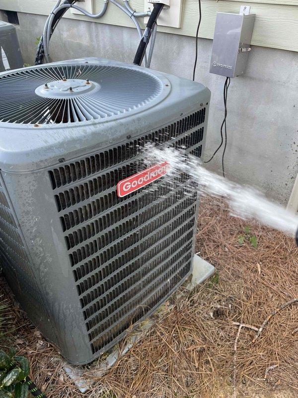 Completed comprehensive heating and air maintenance including 80-point inspection on all system units. Performed outdoor coil cleaning on condenser unit, burner cleaning, and adjusted gas pressures to manufacturer specifications. Conducted full safety inspections to ensure proper system operation and code compliance.