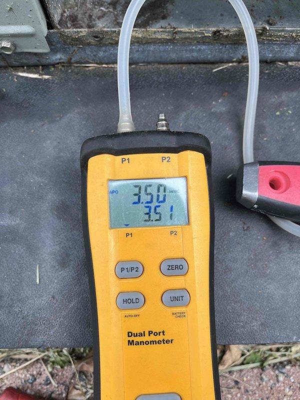 Completed comprehensive heating maintenance and 80-point inspection on 6-year-old residential HVAC system for first-time customer. Performed outdoor coil cleaning, burner cleaning, and verified gas pressures at 350-351 units using dual-port manometer, confirming proper combustion parameters. Conducted full safety inspection of heat pump unit, checked refrigerant lines, and verified all operational components functioning within manufacturer specifications. Completed comprehensive heating maintenance and 80-point inspection on 6-year-old residential HVAC system for first-time customer. Performed outdoor coil cleaning, burner cleaning, and verified gas pressures at 350-351 units using dual-port manometer, confirming proper combustion parameters. Conducted full safety inspection of heat pump unit, checked refrigerant lines, and verified all operational components functioning within manufacturer specifications.