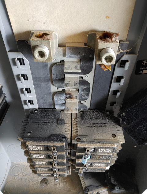 I replaced the burnt-out breakers with new ones, ensuring the electrical panel is safe and functional. This prevented potential hazards and restored reliable power distribution.