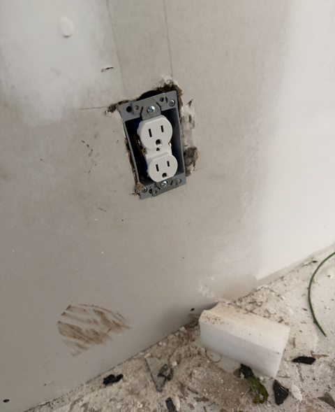 We removed old switches and outlets, replacing them with new ones. We used discounted bulk materials and ensured everything was installed to code. The job included 54 receptacles and switches.