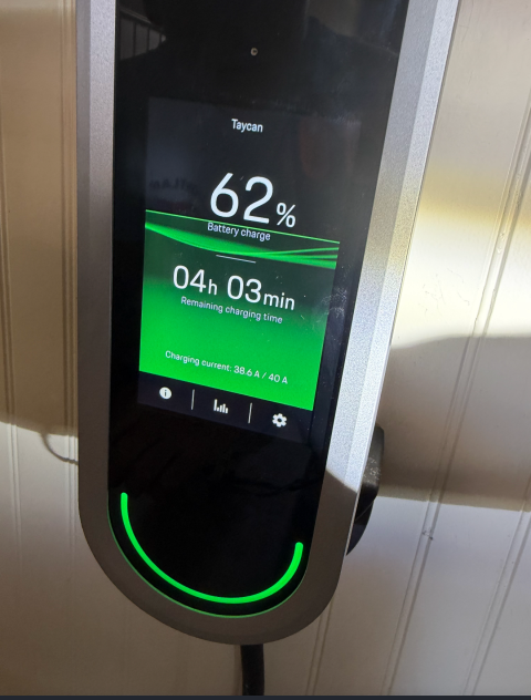 We installed a 40 amp EV circuit at 240 volts, securely mounted it, and connected the conductors. We also mounted the EV nema 14-50r outlet, junction box, and EV mount holster. Finally, we tested and confirmed the correct voltage.