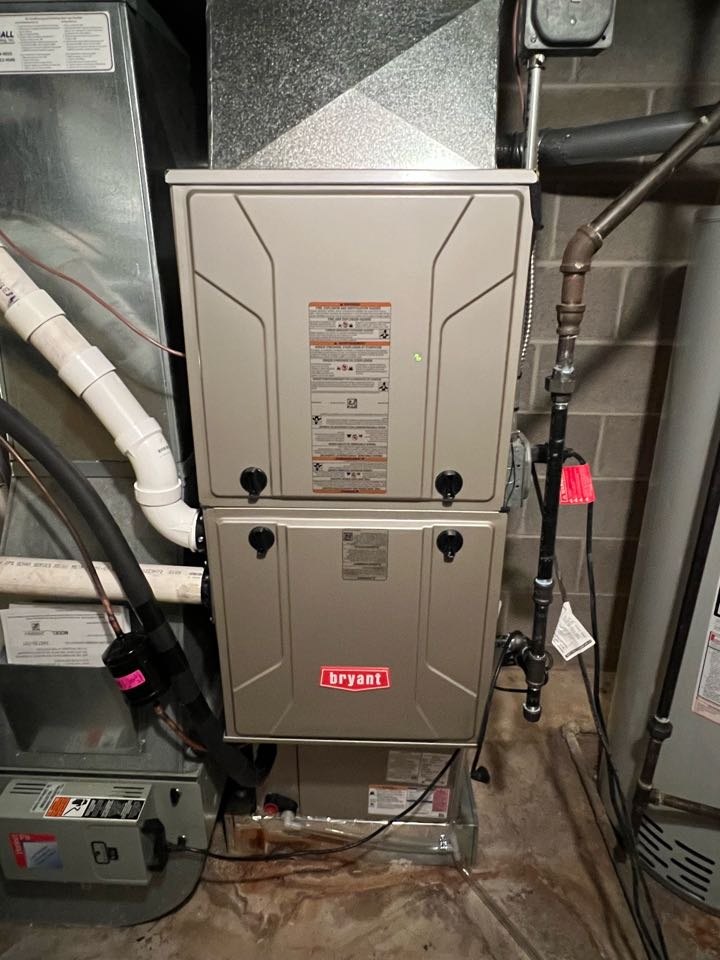 Performed Bryant furnace and ac installation. Configured all system settings to relate to customer's specific home needs. Tested system and ensured all proper functions. Systems are both heating and cooling well! Performed Bryant furnace and ac installation. Configured all system settings to relate to customer's specific home needs. Tested system and ensured all proper functions. Systems are both heating and cooling well!