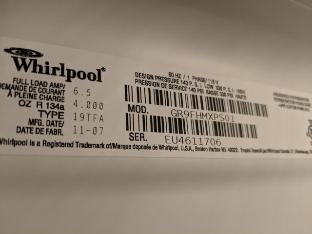 Phoenix, AZ - CONCERN: Customer reports Whirlpool refrigerator is not getting cold on refrigerator side. Model GR9FHMXPS01 DIAGNOSTIC AND CAUSE: Inspected compressor operation, evaporator fan and condenser fan operation, all normal. Found frost build up on evaporator coils. Tested defrost heater for continuity, Found defrost heater and limiter shorted. CORRECTION: Replaced defrost heater and limiter. Tested operation, all normal upon completion. 27th Ave/101 In Phoenix AZ Phoenix, AZ - CONCERN: Customer reports Whirlpool refrigerator is not getting cold on refrigerator side. Model GR9FHMXPS01 DIAGNOSTIC AND CAUSE: Inspected compressor operation, evaporator fan and condenser fan operation, all normal. Found frost build up on evaporator coils. Tested defrost heater for continuity, Found defrost heater and limiter shorted. CORRECTION: Replaced defrost heater and limiter. Tested operation, all normal upon completion. 27th Ave/101 In Phoenix AZ