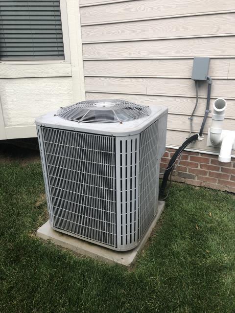 New Albany, OH - Found that the compressor is running at 13.6 amps and the fan is running at 1.4. Compressor rated is 19 and fan rated is 1.4. Both compressor and fan are running good. Did notice the refrigerant pressures look okay but the SH and SC are off. Superheat is bouncing from 18 to 24. Subcool is bouncing from 12 to 14. Designed subcool is 17. System appears to be a little undercharged. pressures are bouncing +- 8 psi. None condensables are in the system causing pressures to bounce. Weighed in .5 lbs of r410a, pressures now 121/368. SH at 14 and subcool at 16.8. 21 degree delta T. Compressor is slightly loud but is not bad or failing at this time. Normal operation at this time. Quoting system replacement New Albany, OH - Found that the compressor is running at 13.6 amps and the fan is running at 1.4. Compressor rated is 19 and fan rated is 1.4. Both compressor and fan are running good. Did notice the refrigerant pressures look okay but the SH and SC are off. Superheat is bouncing from 18 to 24. Subcool is bouncing from 12 to 14. Designed subcool is 17. System appears to be a little undercharged. pressures are bouncing +- 8 psi. None condensables are in the system causing pressures to bounce. Weighed in .5 lbs of r410a, pressures now 121/368. SH at 14 and subcool at 16.8. 21 degree delta T. Compressor is slightly loud but is not bad or failing at this time. Normal operation at this time. Quoting system replacement