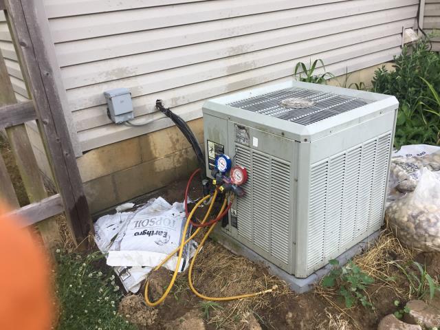 Performing our Five Star Tune-Up & Safety Check on 2005 Trane . All readings were within manufacturer's specifications, unit operating properly at this time.