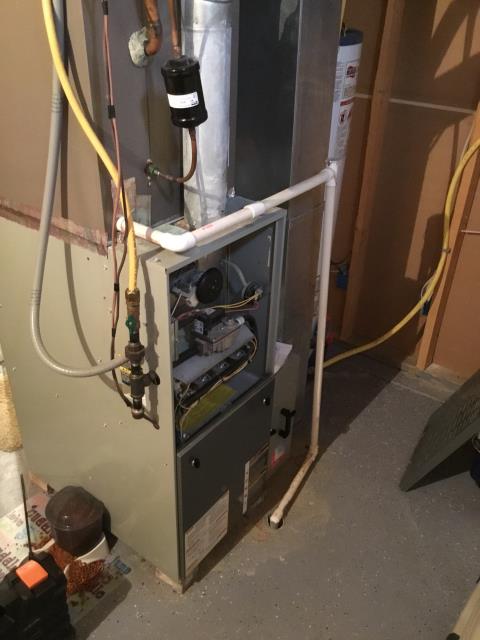 Pataskala, OH - Arrived on site. Met with customer. Cycled unit on via stat. Unit didn’t respond to call from heat from stat. Using a jumper, put a call for heat; unit cycled on without incident. Removed jumper and unit cutoff. Found w1 wire loose in terminal. Tightened base screw and unit cycled on. Observed operation for 20 min. Checked air filter. Unit has a 55 temperature rise (range 30-60f). Cycled unit on/off 3 times to observe ignition. Cleaned flame sensor and blew out pressure switch lines. Furnace is operational at this time. Pataskala, OH - Arrived on site. Met with customer. Cycled unit on via stat. Unit didn’t respond to call from heat from stat. Using a jumper, put a call for heat; unit cycled on without incident. Removed jumper and unit cutoff. Found w1 wire loose in terminal. Tightened base screw and unit cycled on. Observed operation for 20 min. Checked air filter. Unit has a 55 temperature rise (range 30-60f). Cycled unit on/off 3 times to observe ignition. Cleaned flame sensor and blew out pressure switch lines. Furnace is operational at this time.