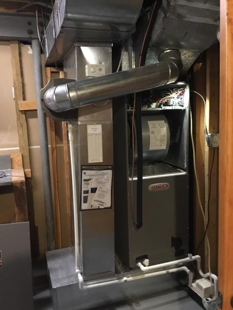 Pataskala, OH - The customer would like the fan to come on based on temperature. The only way to do this is to add a second thermostat for the wood burner. I provided a quote for running the wiring and installing a Honeywell6 thermostat, customer will let us know how to proceed. Pataskala, OH - The customer would like the fan to come on based on temperature. The only way to do this is to add a second thermostat for the wood burner. I provided a quote for running the wiring and installing a Honeywell6 thermostat, customer will let us know how to proceed.