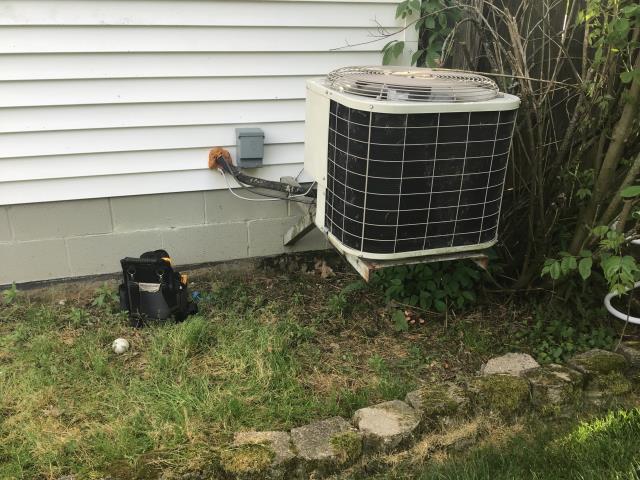 Reynoldsburg, OH - I completed a diagnostic service call on a Bryant air conditioner. I determined that the breaker panel connection was loose. I tightened. I found the wire charred and burnt. I corrected wiring. I lastly found insulation bubbled up, I corrected the insulation. System cooling properly upon departure. Reynoldsburg, OH - I completed a diagnostic service call on a Bryant air conditioner. I determined that the breaker panel connection was loose. I tightened. I found the wire charred and burnt. I corrected wiring. I lastly found insulation bubbled up, I corrected the insulation. System cooling properly upon departure.