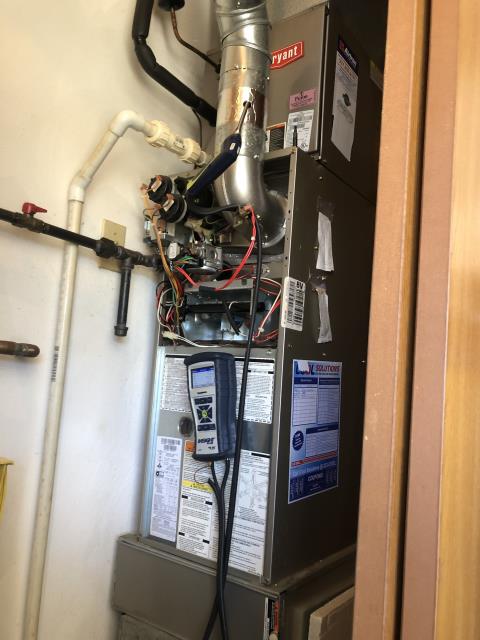 Performing our Five Star Tune-Up & Safety Check on a  2008 Bryant . All readings were within manufacturer's specifications, unit operating properly at this time.
