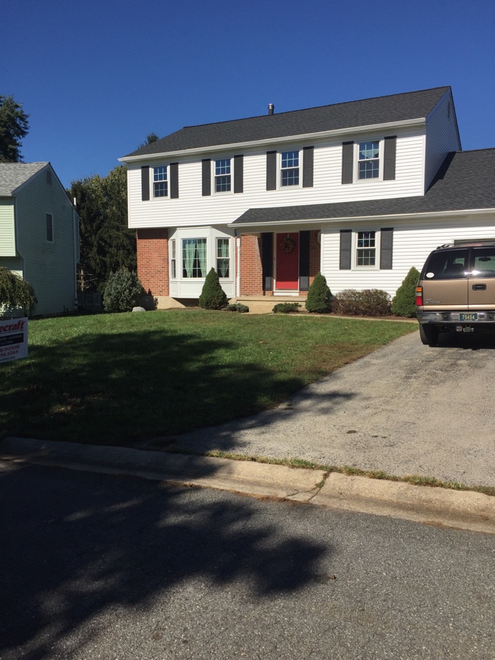 Bear, DE - GAF Timberline shingles color charcoal with ProVia siding color white and ProVia windows Bear, DE - GAF Timberline shingles color charcoal with ProVia siding color white and ProVia windows