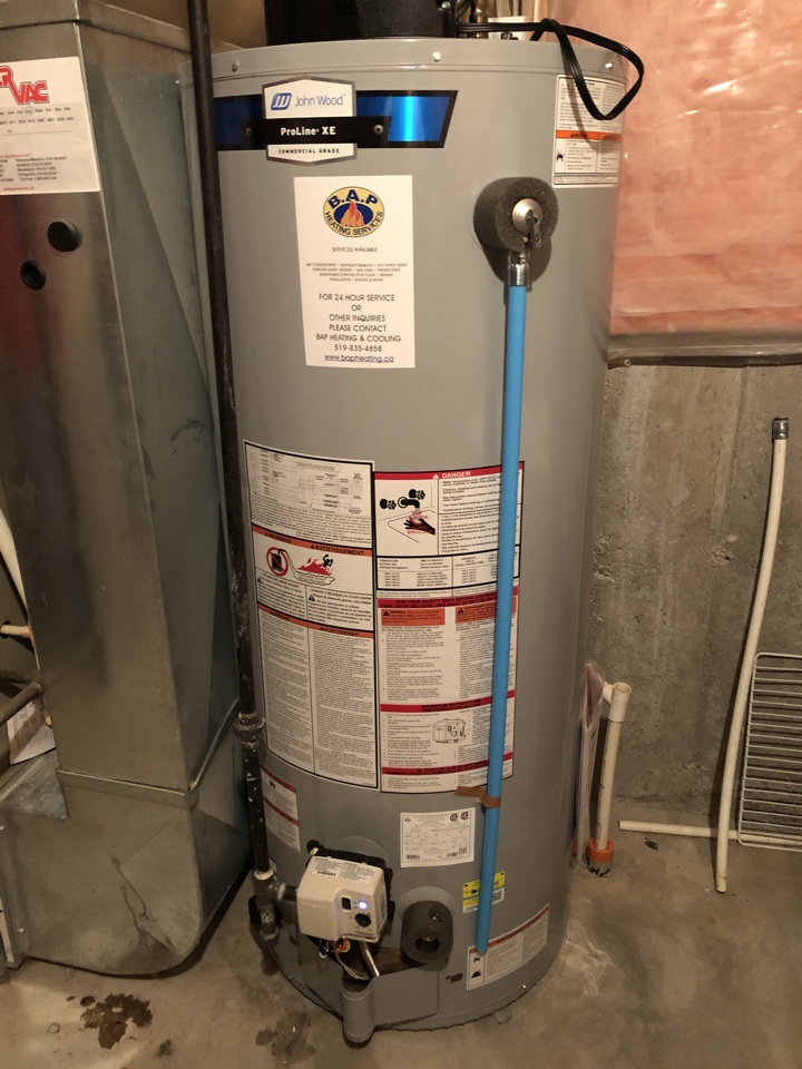 John Wood PV60 water heater install. For a nice customer in Elora