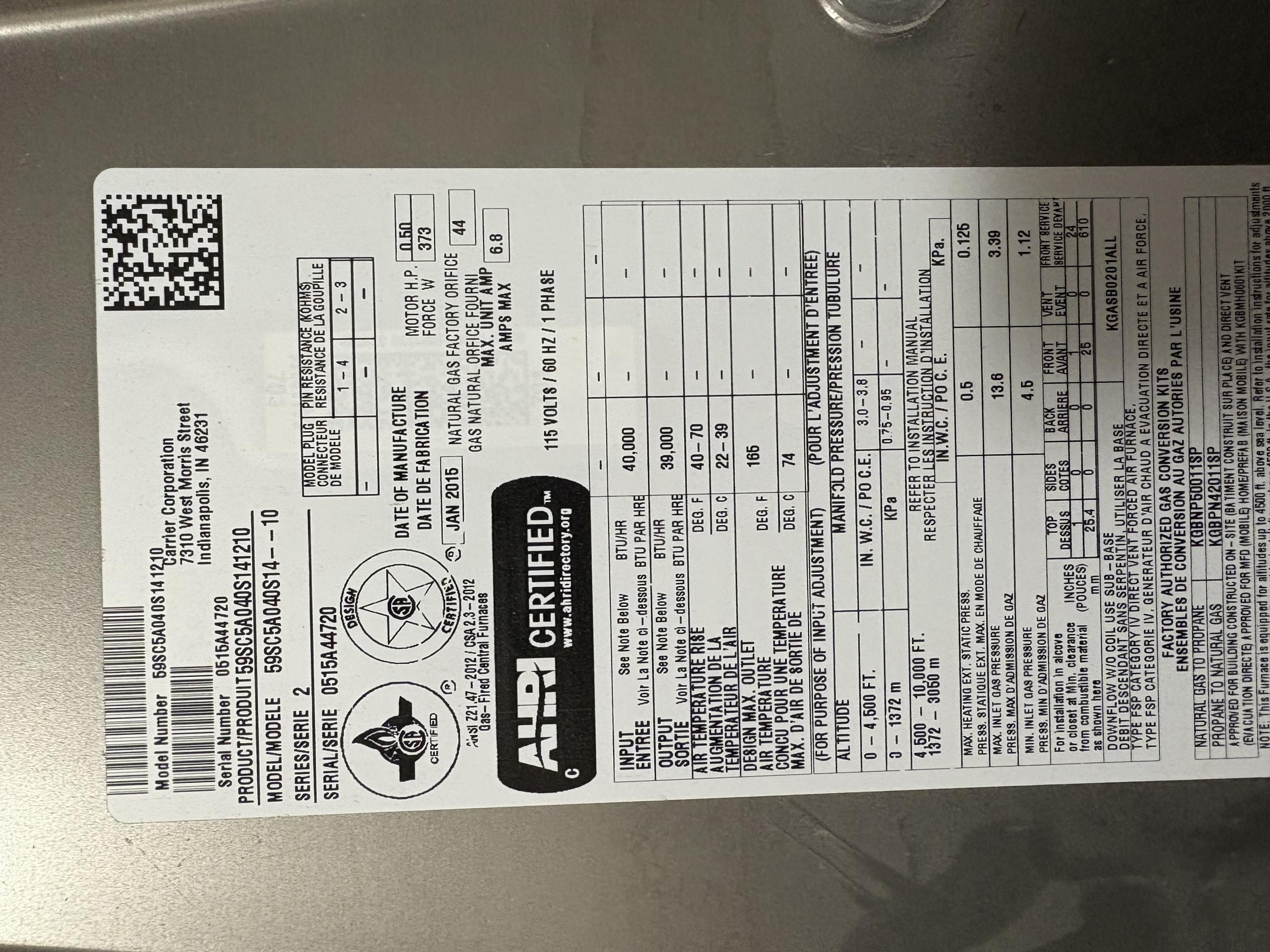 Furnace Service Call:
Description:
- Carrier 59SC5A furnace. Error code 31. Burners ignite for about 20–30 seconds then shut off and retry. Wind used to trigger it, but it now happens in calm weather too (this could be a coincidental observation). I suspect dirty or weak flame sensor, possibly minor vent-pressure sensitivity.