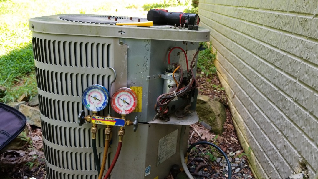 Installed new capacitor and verify AC operation on this Goodman unit.