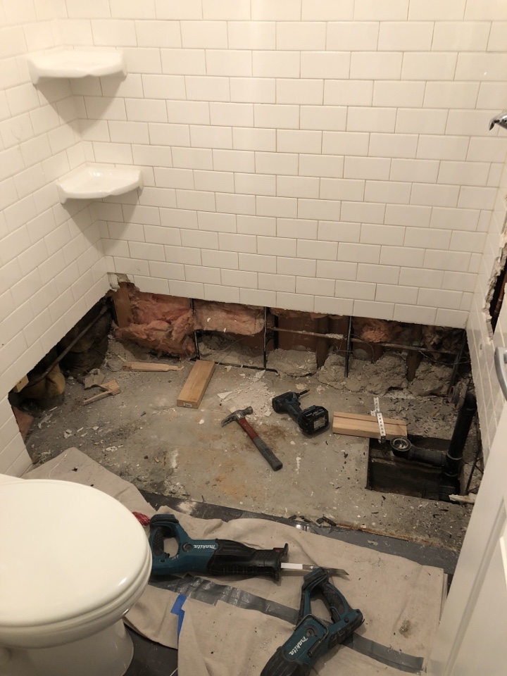 Denver, CO - Installing a new Luxstone of Colorado shower Denver, CO - Installing a new Luxstone of Colorado shower
