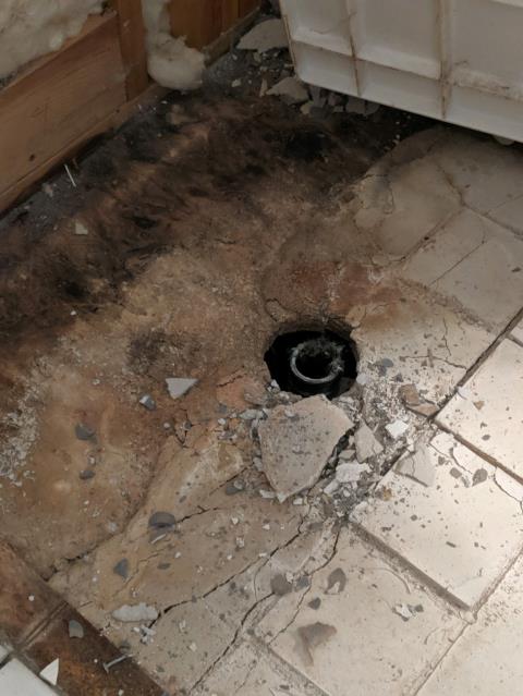 Parker, CO - During demo of old shower, removal of base. Will replace with brand new Kohler Shower System Parker, CO - During demo of old shower, removal of base. Will replace with brand new Kohler Shower System