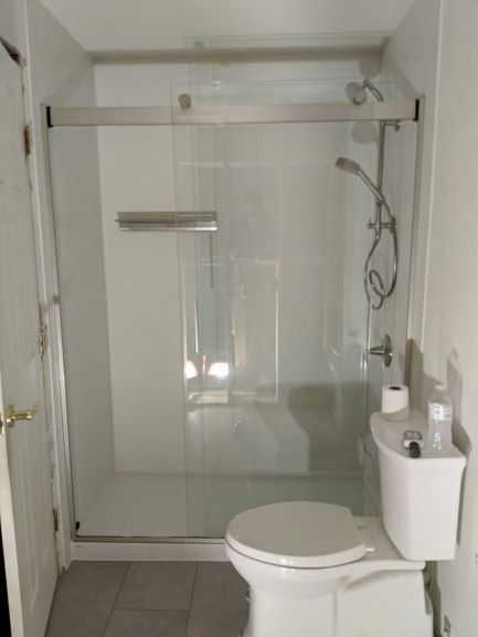 Littleton, CO - Just completed a Kohler Luxstone shower for a customer's guest bathroom. The finishes in the beautiful shower are timeless and will last a lifetime! Littleton, CO - Just completed a Kohler Luxstone shower for a customer's guest bathroom. The finishes in the beautiful shower are timeless and will last a lifetime!