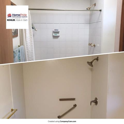 Colorado Springs, CO - New comtemporary Kohler Luxstone shower installation. Colorado Springs, CO - New comtemporary Kohler Luxstone shower installation.