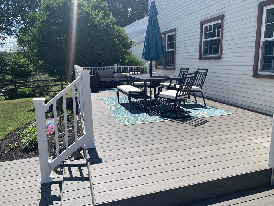 Langhorne, PA - Checking in with beautiful young family on their Timbertech deck that we completed a couple weeks ago in Langhorne. We thank them for always calling us for their assortment of projects we have completed over the past 7 years. Best of luck Nikki and Matt. Langhorne, PA - Checking in with beautiful young family on their Timbertech deck that we completed a couple weeks ago in Langhorne. We thank them for always calling us for their assortment of projects we have completed over the past 7 years. Best of luck Nikki and Matt.