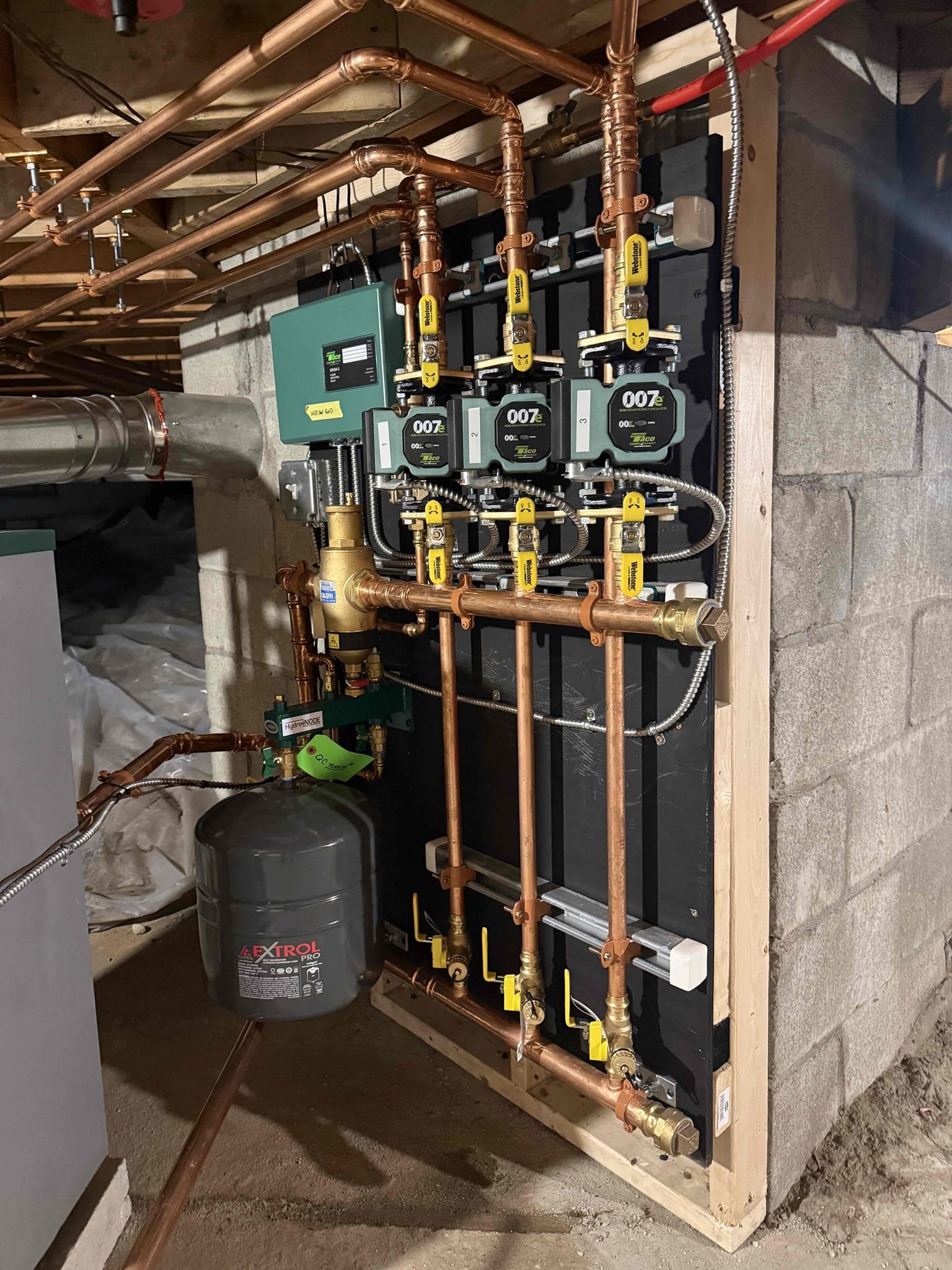 Installation Summary – Peerless Oil Boiler with Riello Burner

We installed a new Peerless oil-fired boiler equipped with a Riello burner. The installation included new supply and return manifolds, a new relay control, and a new water feeder and backflow prevention combo, along with all necessary piping to connect to the existing supply and return lines.

A new smoke pipe was installed from the boiler to the chimney, and new oil lines were run from the existing oil tanks to the new boiler. Upon completion, we tested all system safeties and performed a combustion and draft test to verify proper operation. The system is functioning as intended.

At this time, the home does not have Wi-Fi service, so the Nest thermostats are currently inoperative. To ensure safe operation, we installed a temporary non–Wi-Fi thermostat in the main living area. The thermostat was not secured to the wall, as we did not have permission to do so.

A note was left for the homeowner explaining that once Wi-Fi is