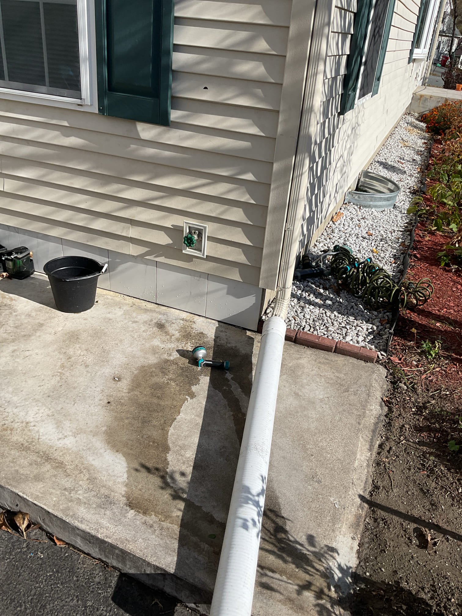 Replaced hose bib, due to it not working properly. In order to replace hose bib a hole needed to be cut along with installation of an access panel which was done with no extra charge re connected to pex and installed hose bib. Tested operations every is working as it should with no leaks present. 