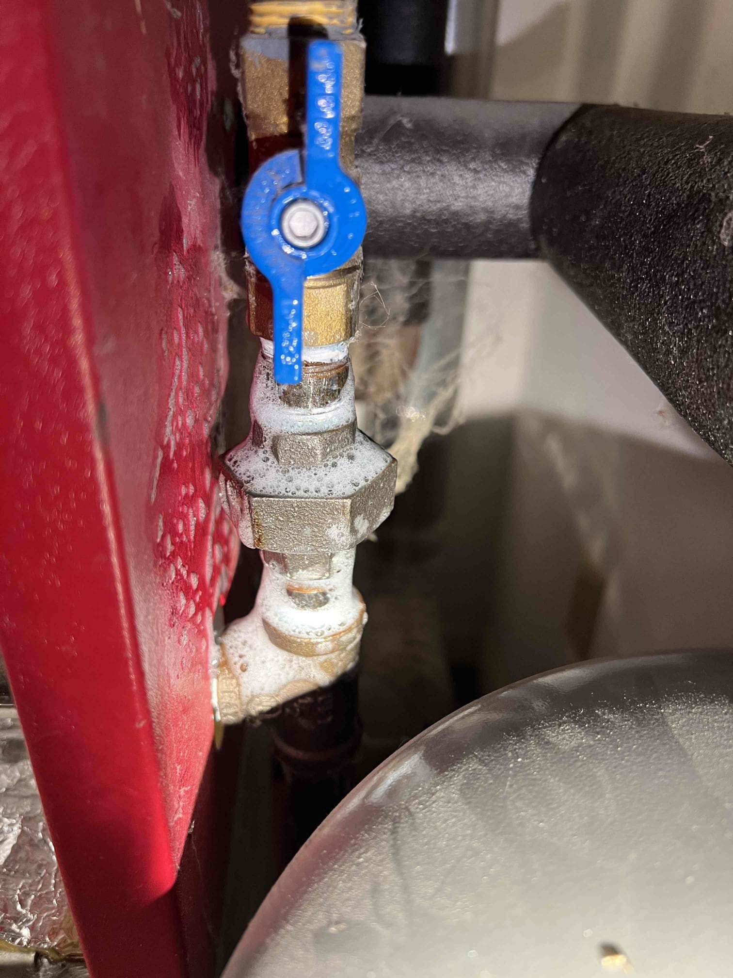 Arrived onsite to perform an annual tune-up on a propane boiler. The gas line is installed in a way that prevents the boiler from being disassembled for a thorough cleaning. I provided an estimate to rework the gas line. 

Performed annual tune-up on a Crown propane boiler.
Checked the burners, igniter, flame sensor, and pilot assembly. Cleaned the heat exchanger. Inspected safety controls, venting, and overall hydronic system function. Bubble-tested the pilot line and checked carbon monoxide levels—no leaks detected.

During testing, the relief valve leaked, so I replaced it. The expansion tank was also leaking and had rust holes, so I replaced that as well. Verified operation—system is working properly at this time.