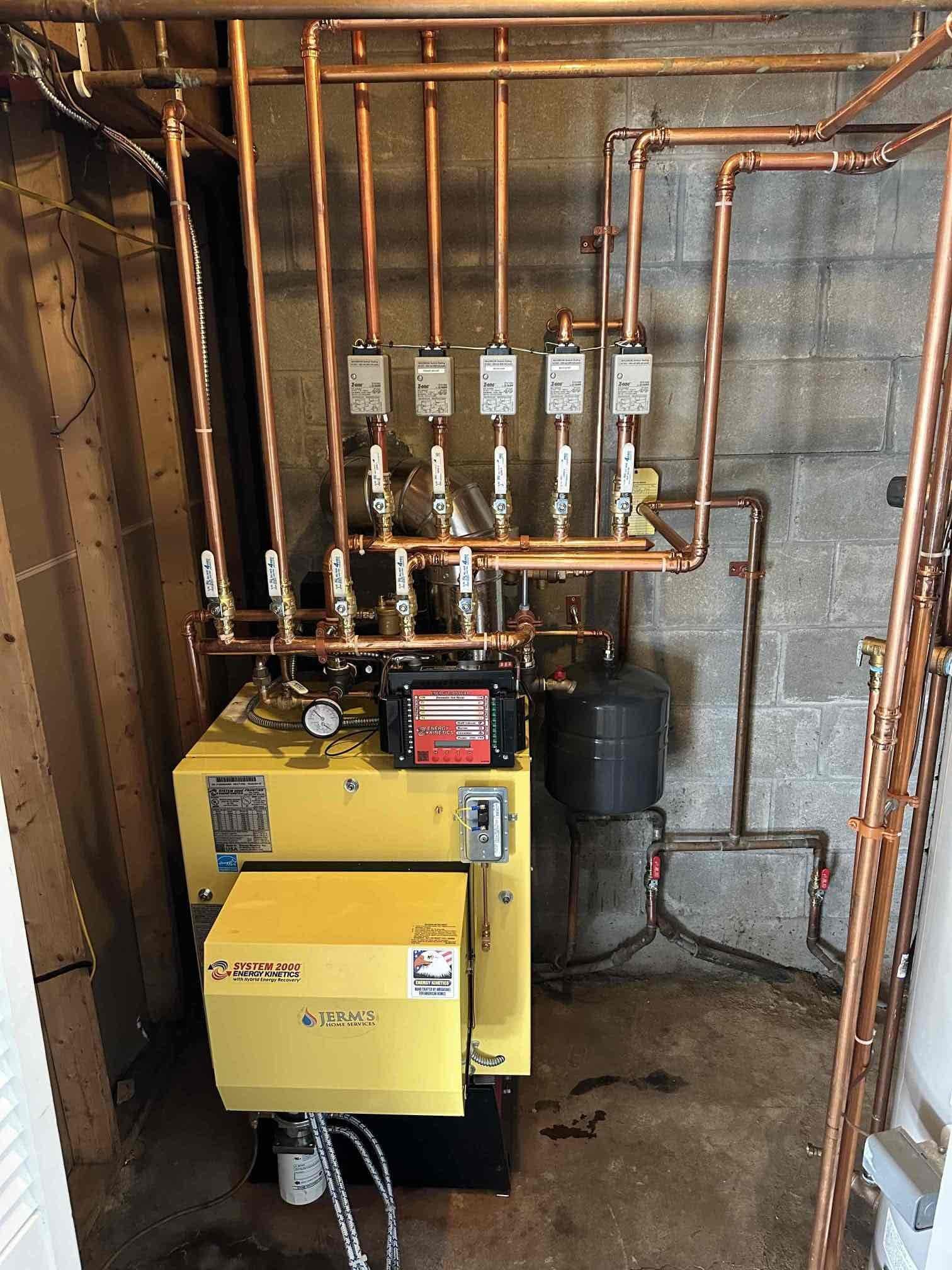 Responded to a report of carbon monoxide (CO) and an odor in the home. Upon arrival, the Fire Department and Dead River had just completed their inspections. The homeowner, Diana, reported noticing a propane-like odor downstairs earlier in the morning.

The Lyme Fire Department detected only trace levels of CO (10 ppm) in the garage and none in the living spaces. My own CO detector read 0 ppm at the boiler while it was operating. Both Dead River and the Fire Department concluded that the odor was likely caused by sewer gases originating from a rarely used bathroom adjacent to the boiler room.

I reviewed all boiler safety procedures with Diana, including how to shut off power, water, and oil to the system in the event of an emergency.

At this time, the heating system is operating properly and safely.