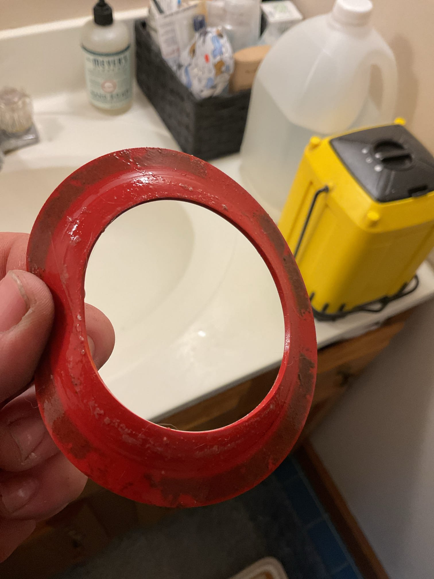 Replaced toilet handle in downstairs toilet and tightened it so it would no longer catch on the bowl fill tube and stay going straight up and down. Upstairs toilet Mansfield flush gasket was replaced. Initial replacement did not work and it still leaked. Replaced a 2nd time with another new gasket and it successfully created a water tight seal. Also flushed out access sediment in the tank 