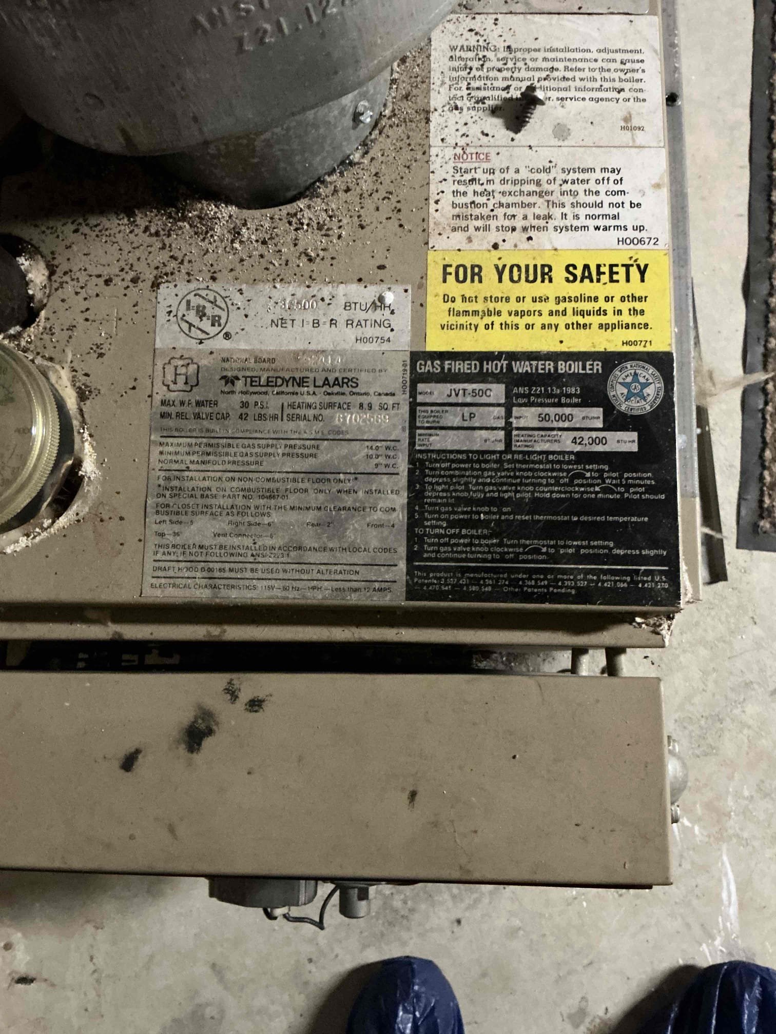 Looked at replacing failed boiler