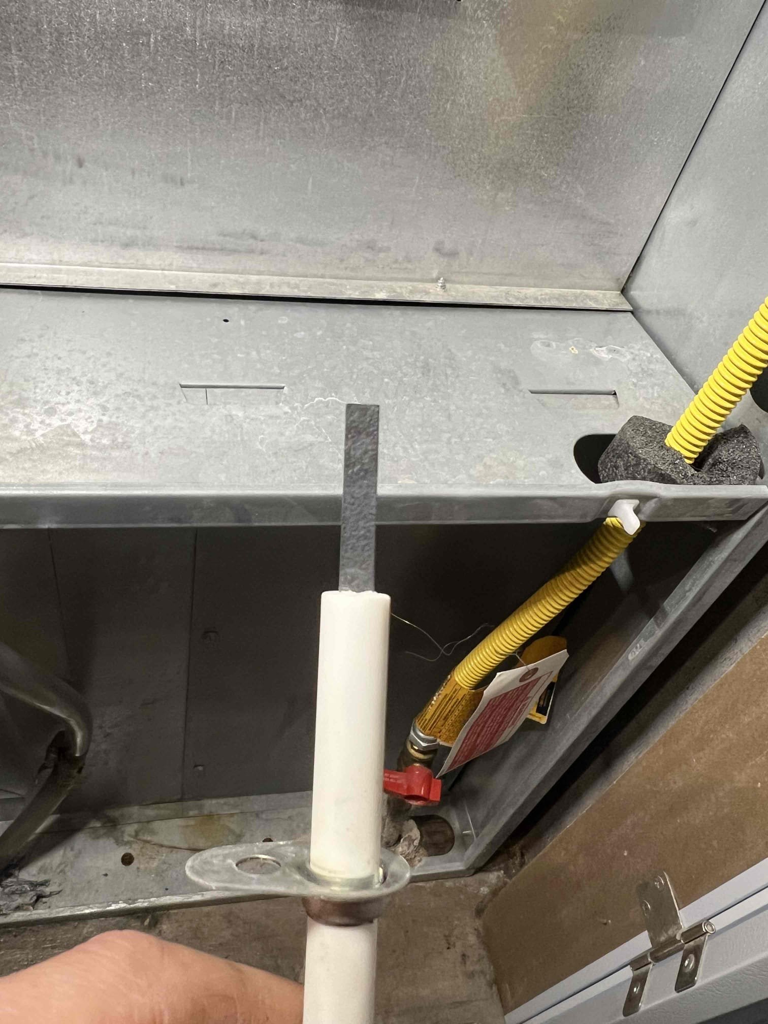 Performed annual tune-up on a Miller propane furnace. Cleaned the burners, heat exchanger, igniter, flame sensor. Checked all safety controls, venting, fans, and overall furnace operation. Bubble-tested the gas line and checked carbon monoxide levels — no leaks detected. Verified operation; system is running properly at this time.